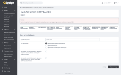 Naruszenie ochrony danych osobowych i jego zgłaszanie