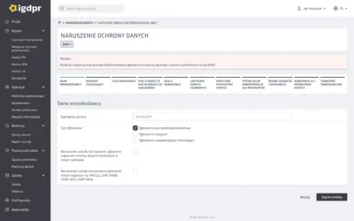 Naruszenie ochrony danych osobowych i jego zgłaszanie