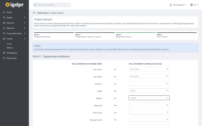 Dane RODO, ich import do systemu i testowanie oprogramowania