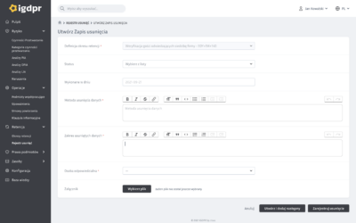 Retencja danych osobowych i cykliczne usuwanie