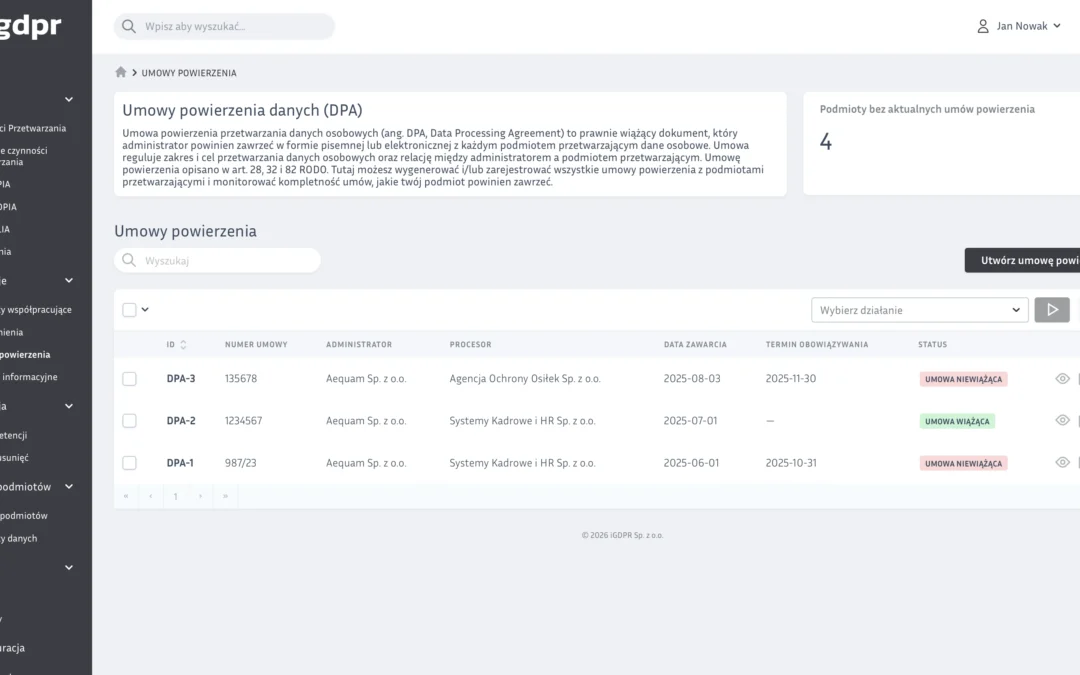 Umowa powierzenia przetwarzania danych – kiedy jest potrzebna i co musi zawierać?