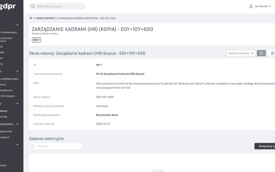 Jak długo można przechowywać dane osobowe? Okresy retencji w RODO